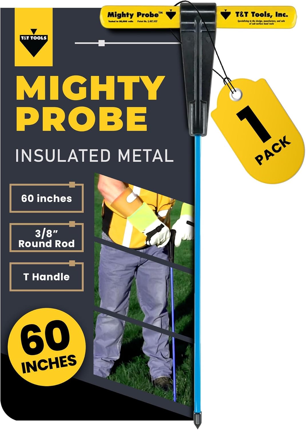 60-Inch Mighty Probe Insulated Metal Soil Probe for Tough Tasks