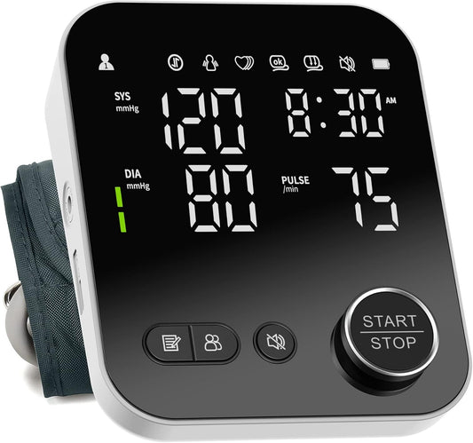 NOUYAN Upper Arm BP Monitor: Adjustable Cuff, Intelligent Voice, Storage Bag