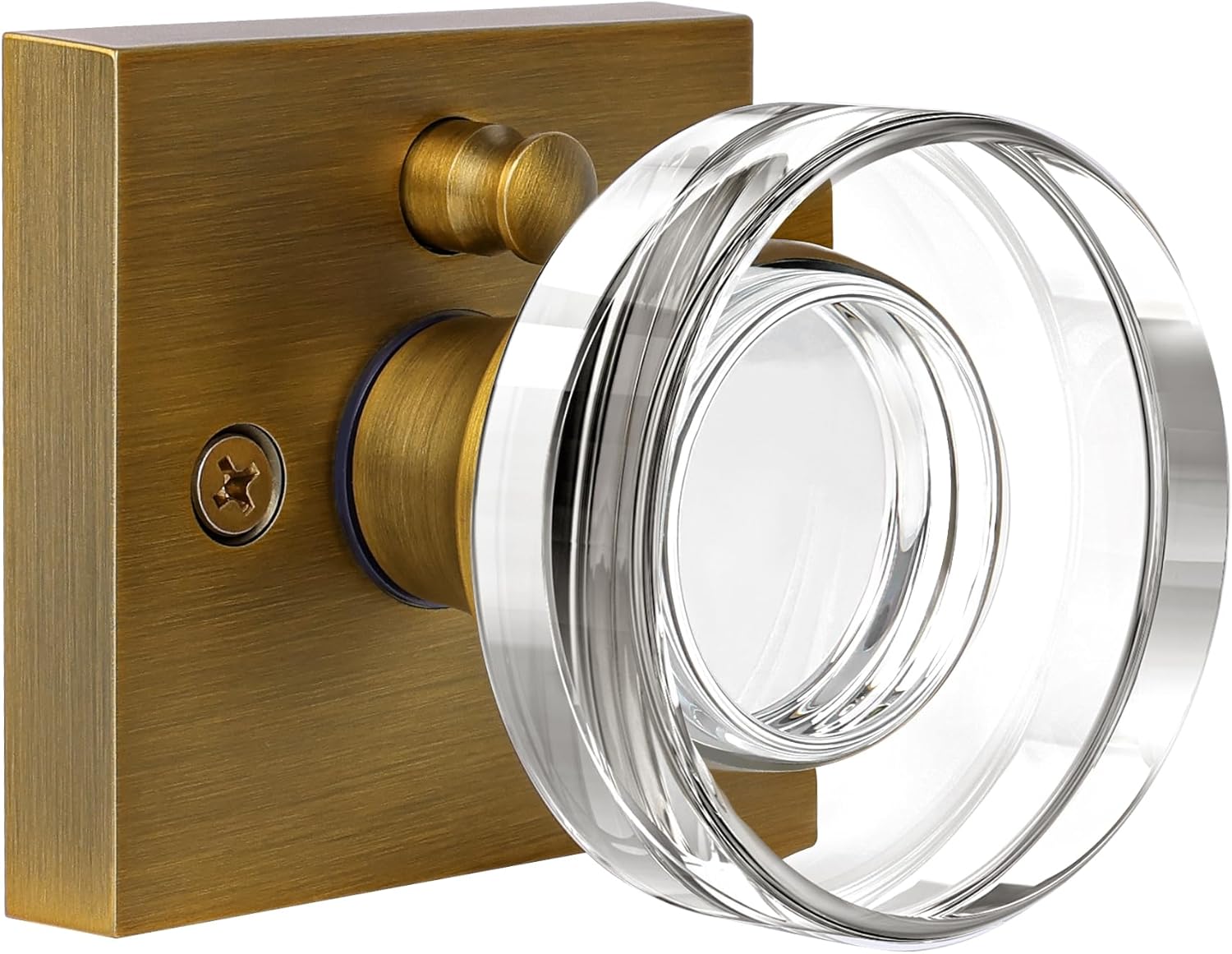 coolnews Crystal Door Knobs Antique Brass for Privacy