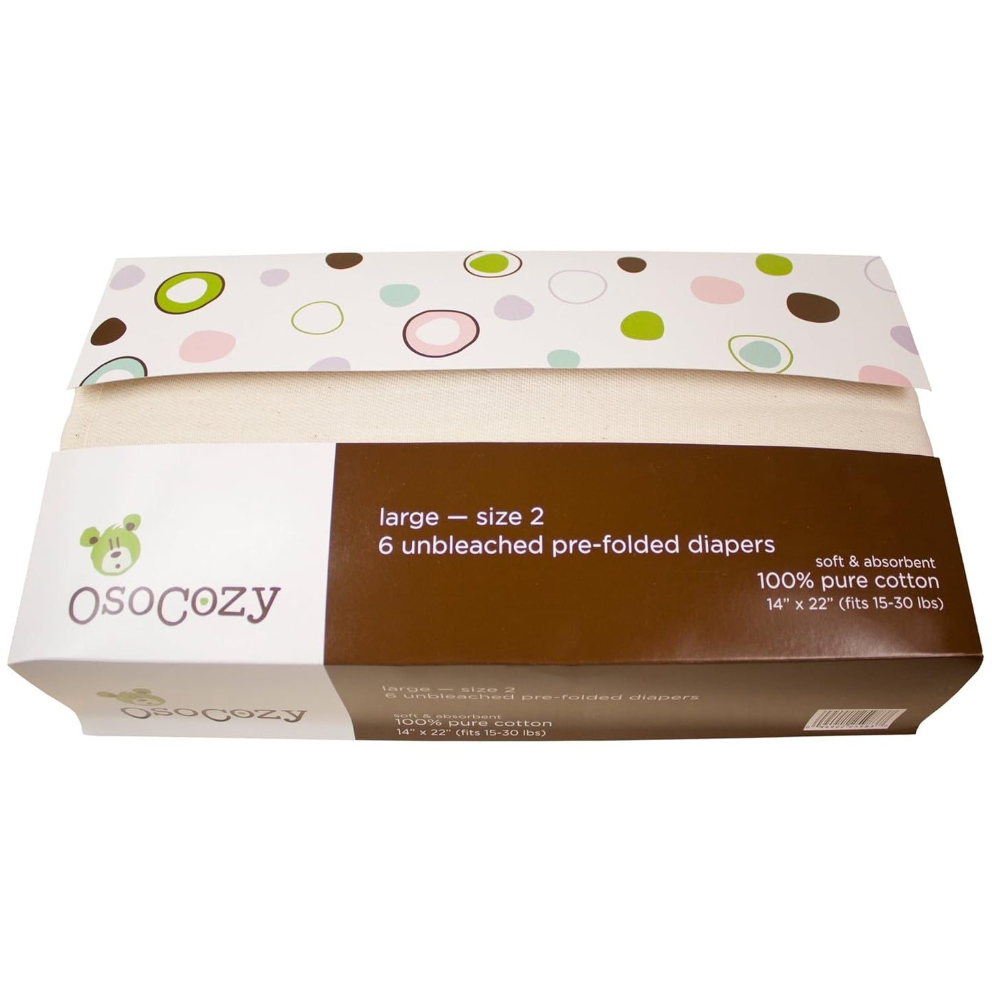 Soft & Absorbent OsoCozy Cloth Diapers - 6 Pack