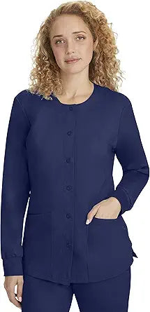 Healing Hands Womens Scrub Jacket 5 Pocket Daisy Snap-up Style