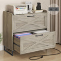 File Cabinet 2 Drawers Lateral File Cabinet with Charging Station