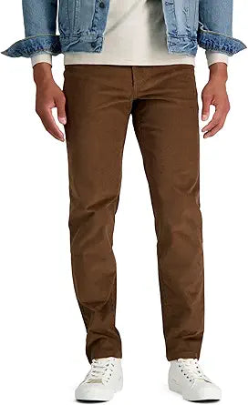 Haggar Men's Corduroy Expandable Waist Classic Fit Flat Front Pant