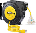 12 Gauge Extension Cord Reel 45 FT Retractable - Heavy Duty Power