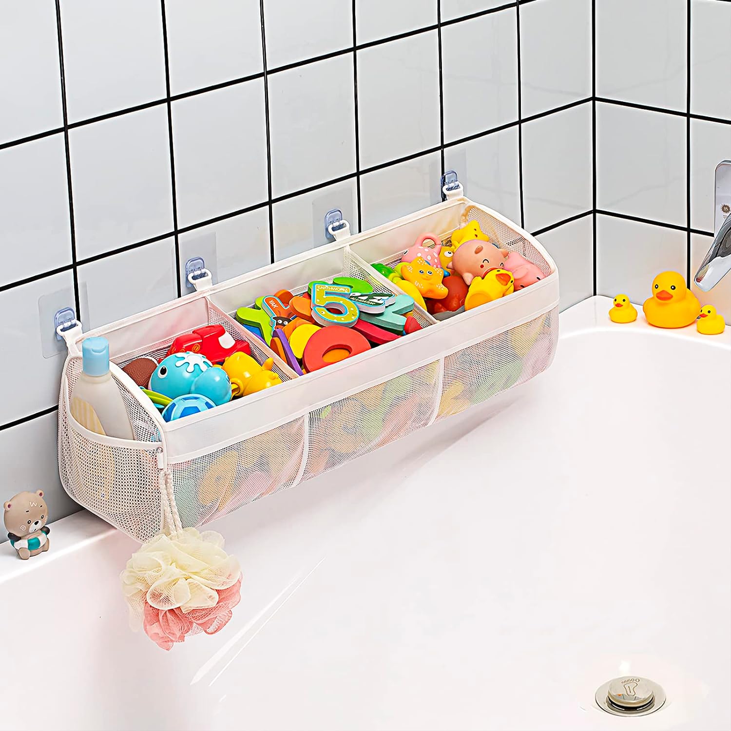 Large Capacity Horizontal Bath Toy Organizer by Austion