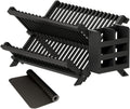 Bamboo Dish Drying Rack with Utensil Holder - 2 Tier Collapsible
