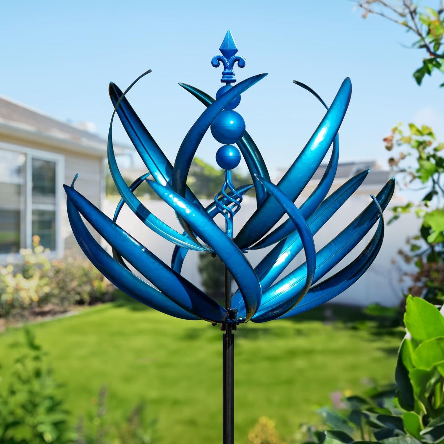 Large Metal Kinetic Wind Spinner for Yard and Garden Decor