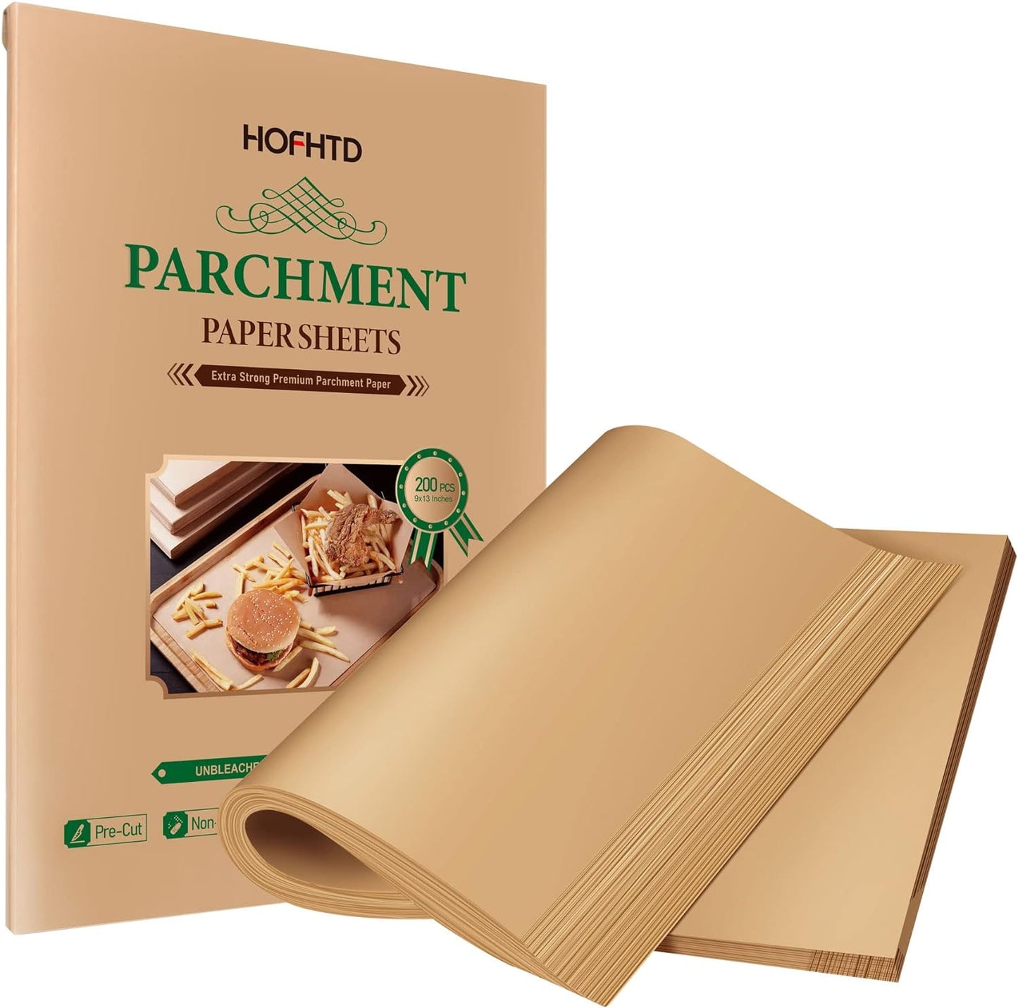 Non-Stick Parchment Sheets 9x13 - Easy Baking & Cooking - 200 pcs