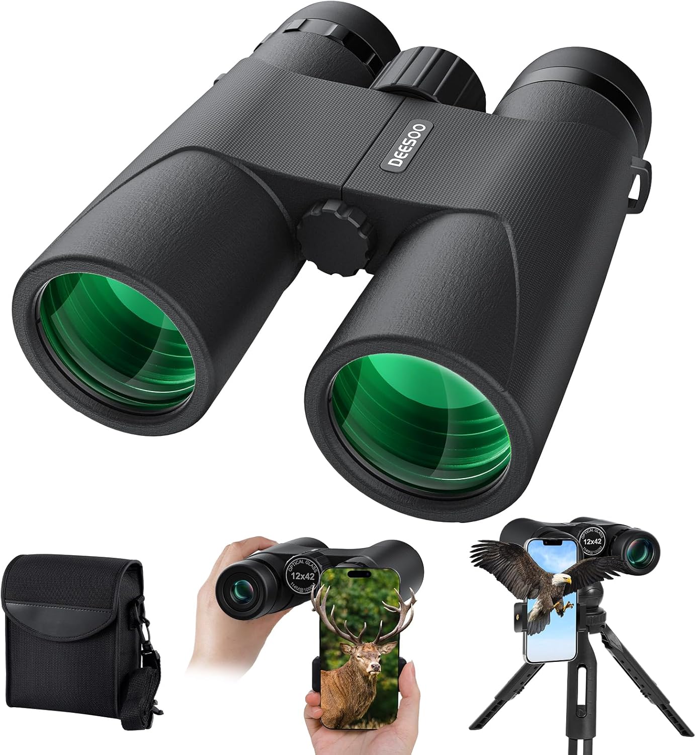 12x42 HD Binoculars for Bird Watching - Waterproof Travel Gear