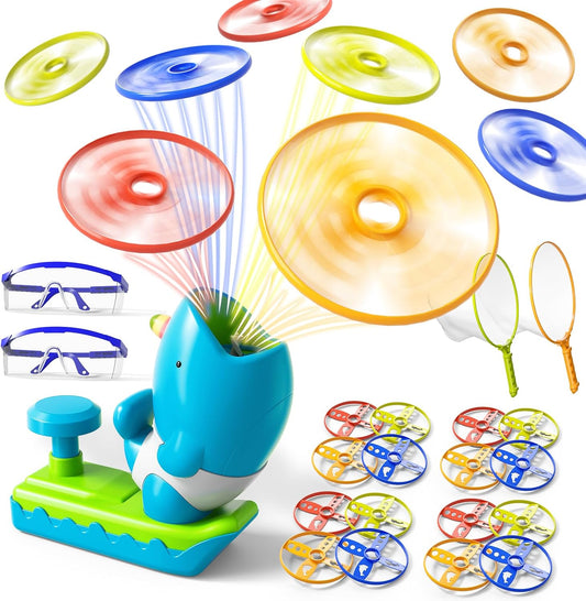 Flying Disc Launcher Outdoor Game for Kids 3-8