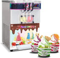 Kolice 3-Flavor Soft Serve Ice Cream Machine - Dual Tanks, Transparent Dispenser