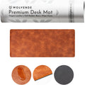 Premium Distressed Faux Vegan Leather Desk Mat - Water Resistant Desk