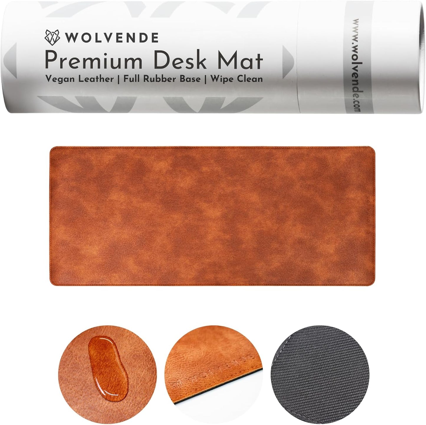 Premium Distressed Faux Vegan Leather Desk Mat for Home Office