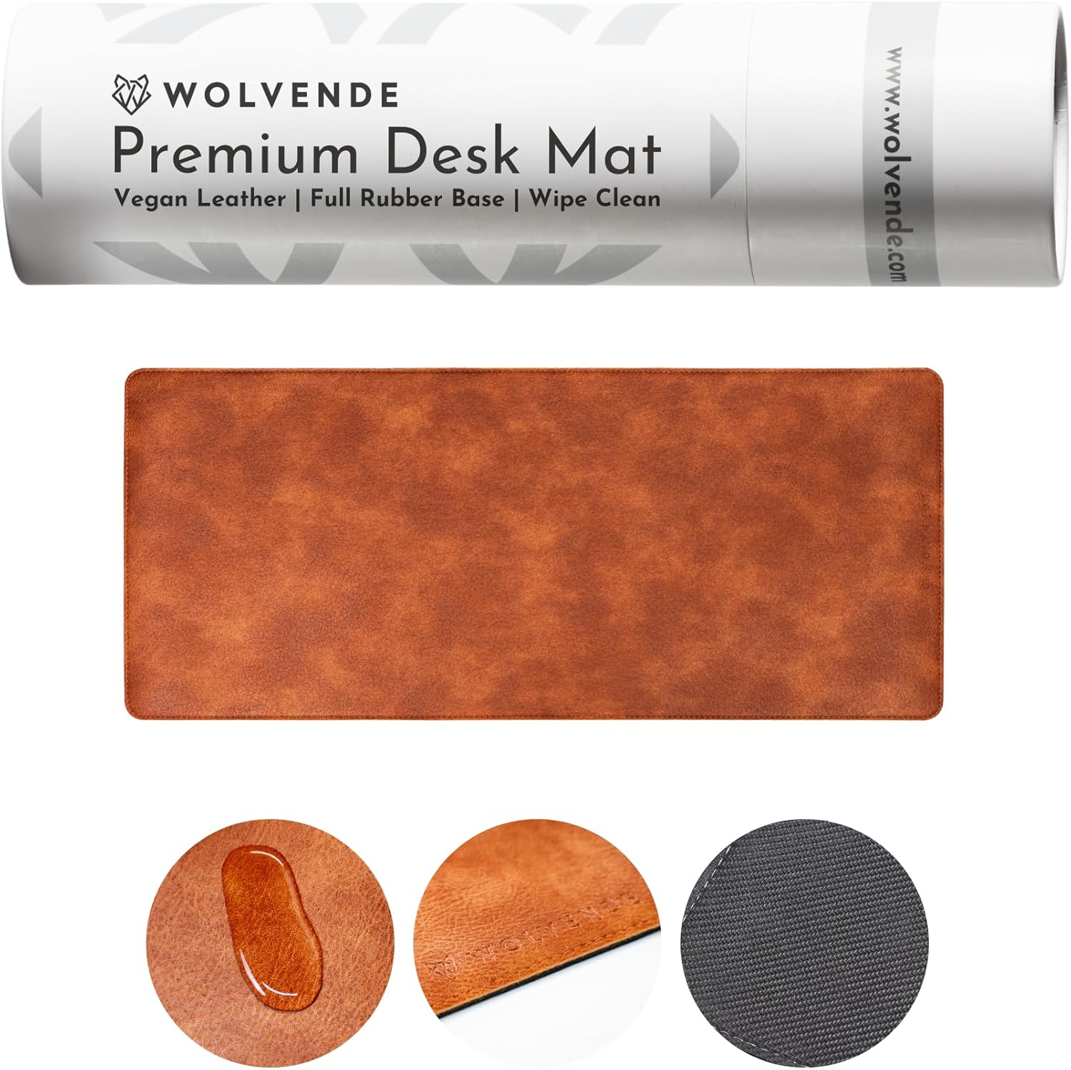 Premium Distressed Faux Vegan Leather Desk Mat for Home Office