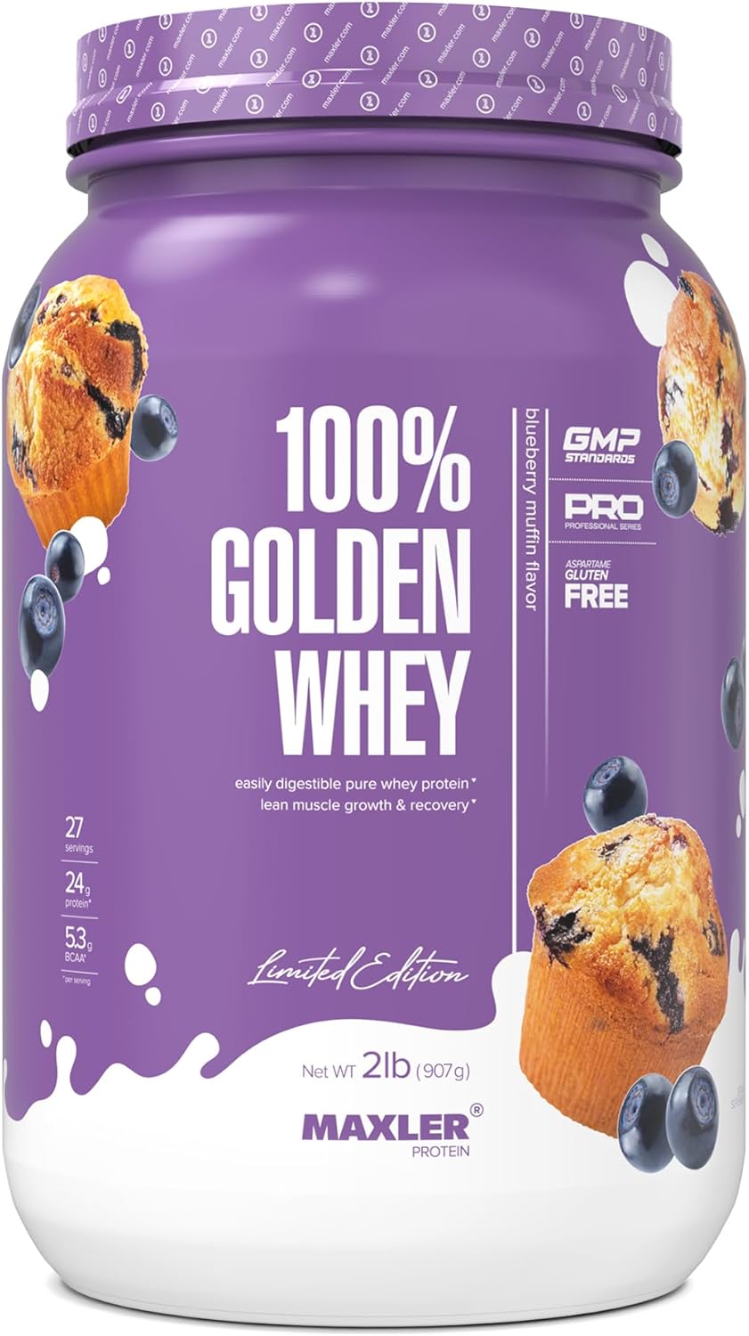 Maxler 100% Golden Whey Protein - Premium Blueberry Muffin Flavor