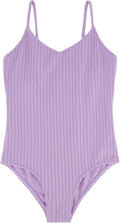 Girls One-Piece Swimsuit with UPF 50+ Sun Protection - V Neck Fit