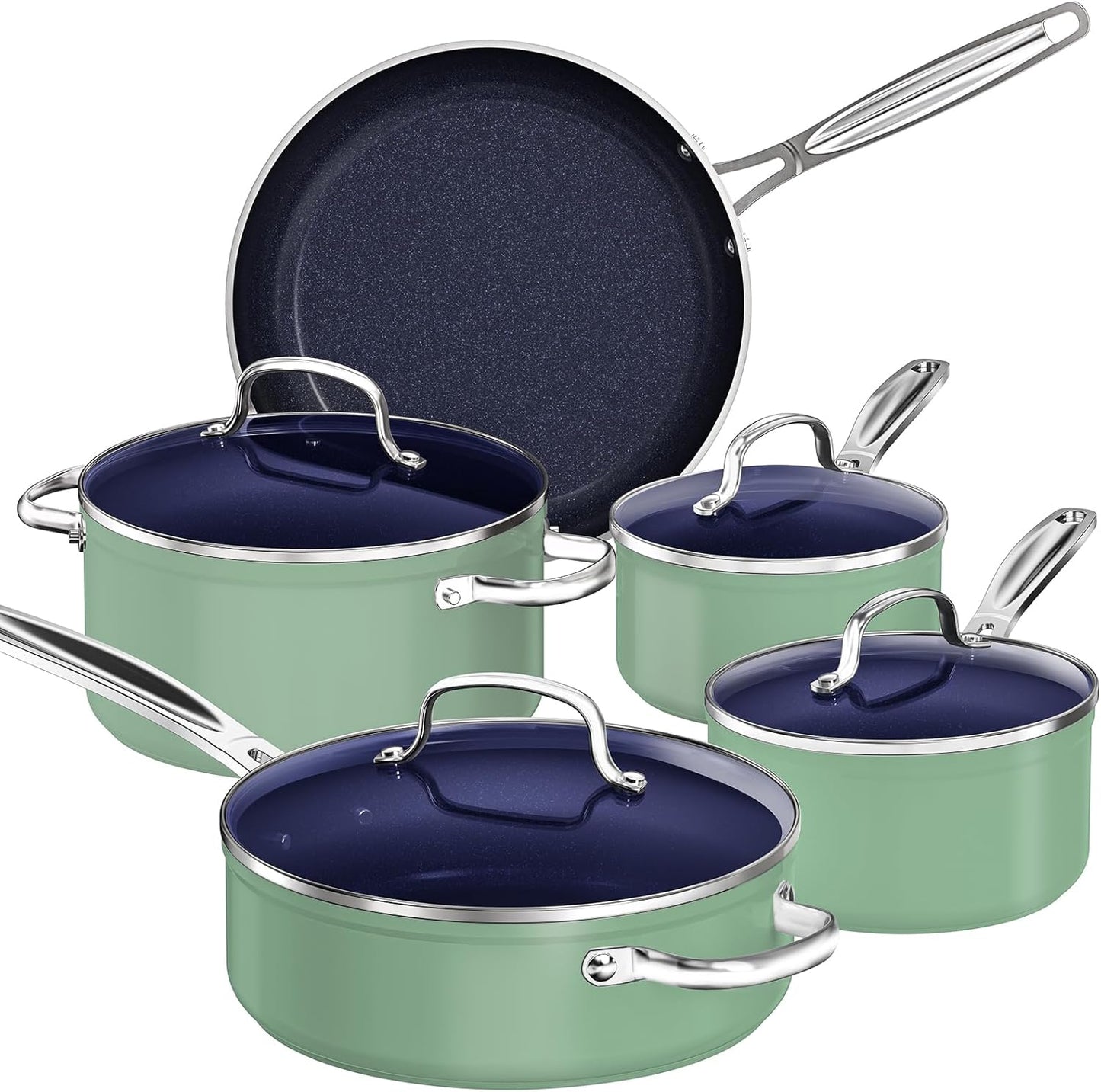 Nuwave 9pc Cookware Set with Healthy Duralon Blue Ceramic Coating