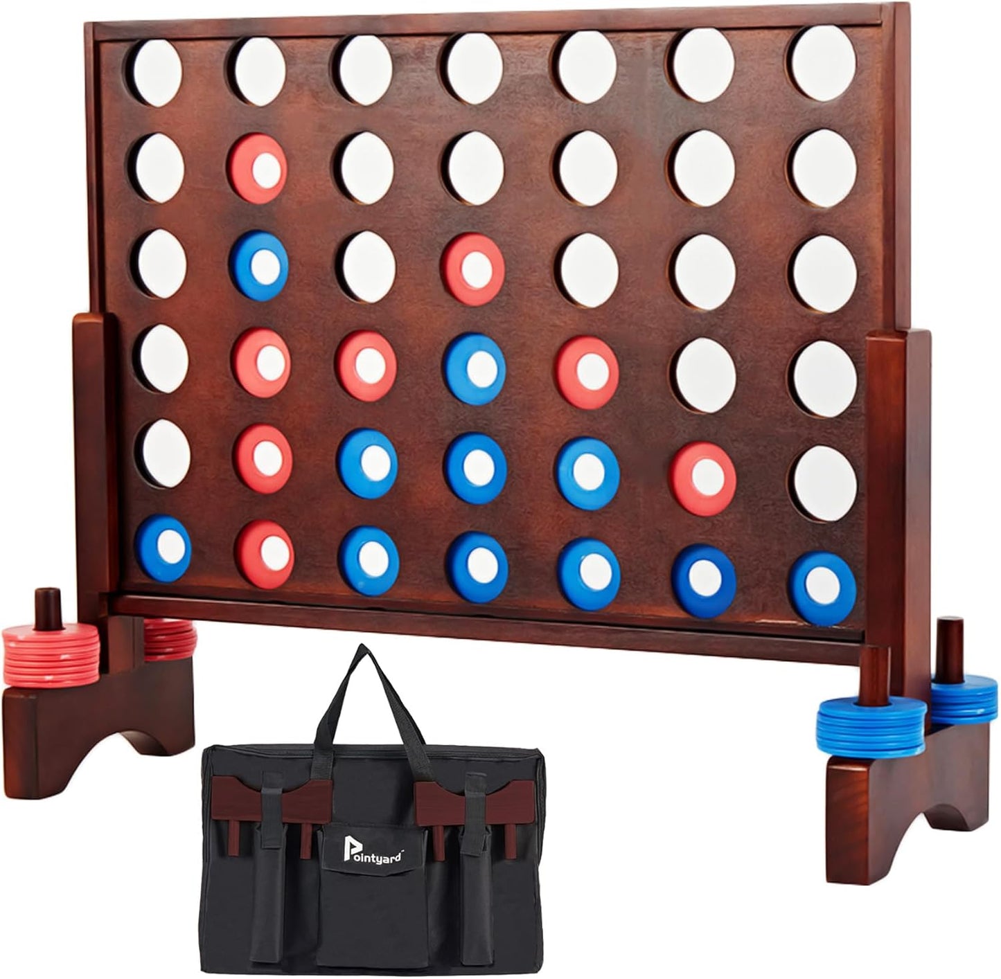 Pointyard Giant Wooden 4 in a Row Game for Outdoor Fun