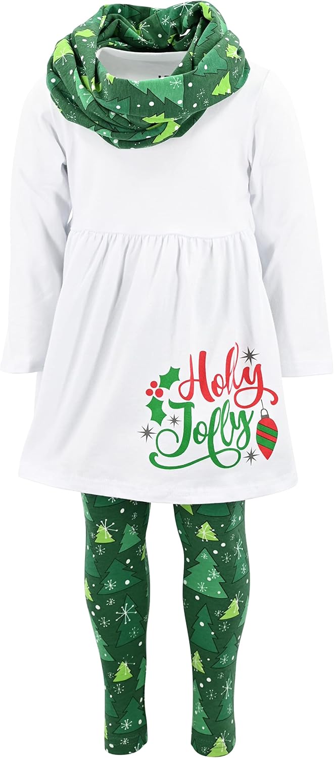 Unique Baby Girls 3pc Outfit Set for Christmas Fun and Style