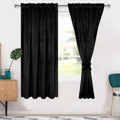 Hiasan Black Velvet Curtains 63 inch Blackout Thermal Insulated