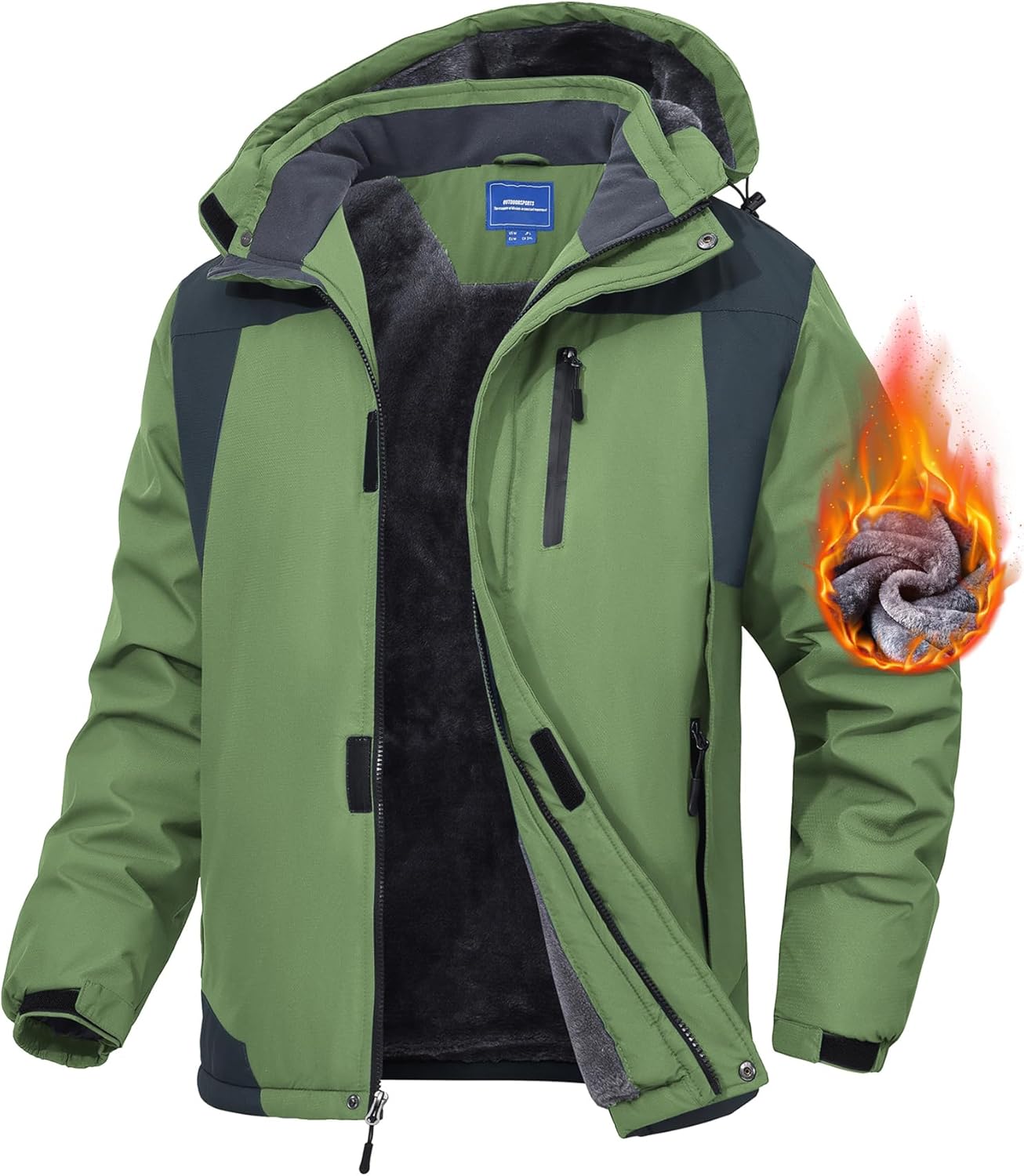 Men's Mountain Ski Jacket Waterproof Warm Winter Coat for Snow