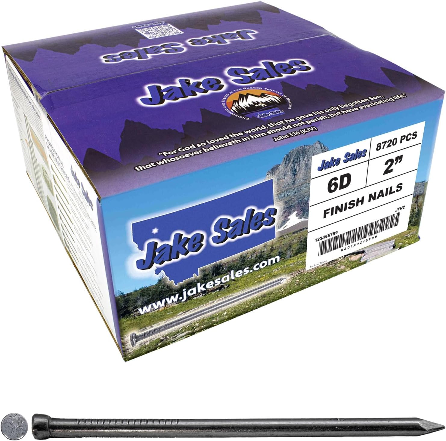 Jake Sales 2 Inch Bright Finish Nails for Finishing Projects