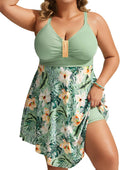 Plus Size Womens Swim Dress One Piece - Tummy Control Flowy Fit