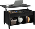 Yaheetech Lift Top Coffee Table - Hidden Storage & 3 Cube Shelves