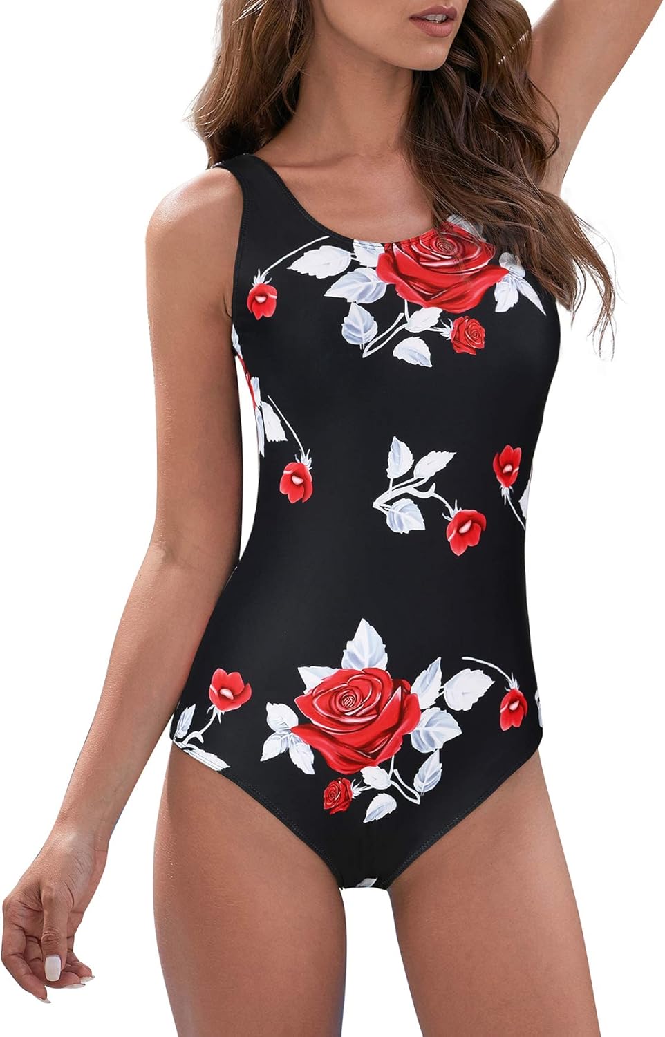 Modest Criss Cross Back One Piece Swimsuit for Women