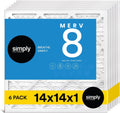 Simply 14x14x1 Air Filter for Home AC & HVAC - MERV 8, 6 Pack