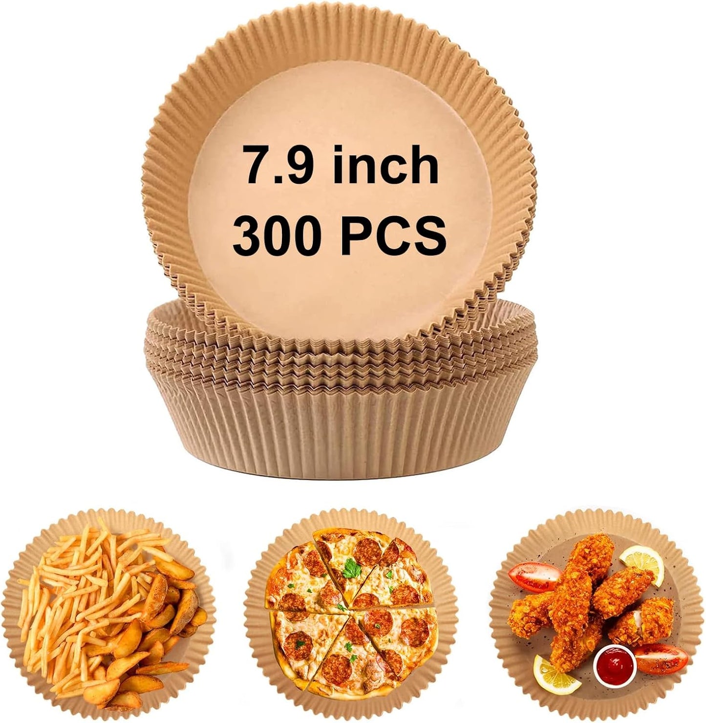 Non-Stick Air Fryer Liners: 300 Pcs 7.9 Inch - Yenmoz