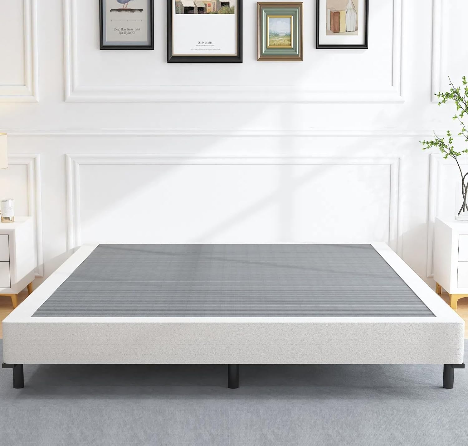 6 Inch Box Spring King Size Bed Base with Heavy Duty Frame
