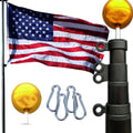 20FT Flagpole Kit Freedom Edition Telescoping - Heavy Duty Wind Tested