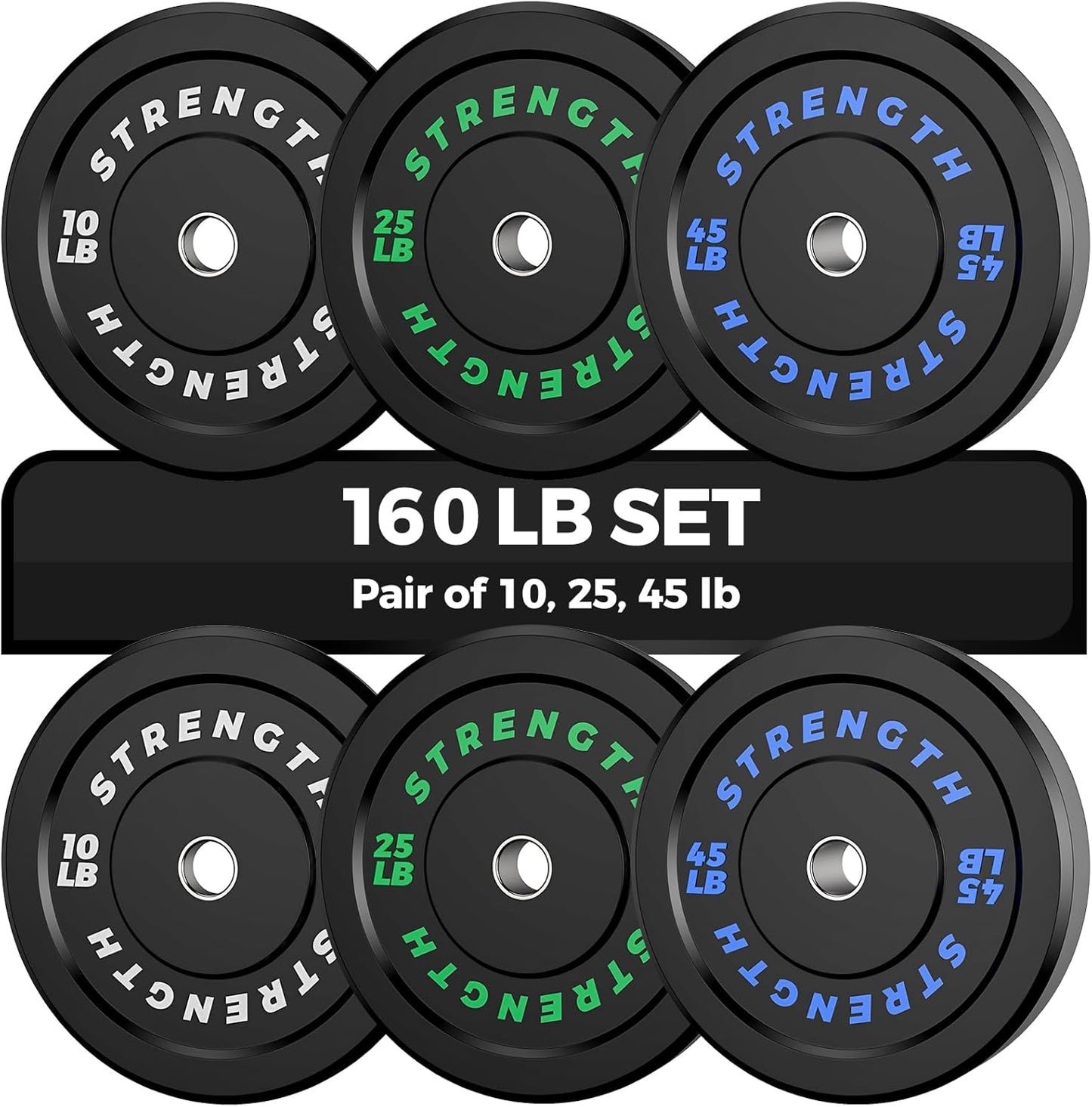 Olympic Rubber Bumper Weight Set for Home Gym Strength Training