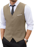 COOFANDY Men's Suit Vest Slim Fit Business Formal Waistcoat - Clean