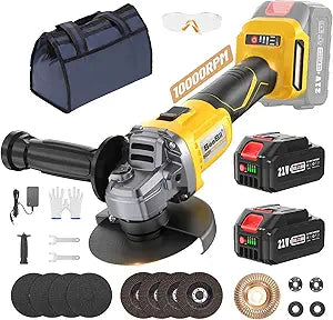SEESII Cordless Angle Grinder Kit with 2 Batteries and Wheels