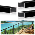 3 Pack 10FTx 2-3/8in x 1-3/16in Aluminum Black Handrail - Weatherproof