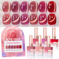 Gel Nail Polish Set of 6 Same Color Bottles - Shimmer Magnetic Kit