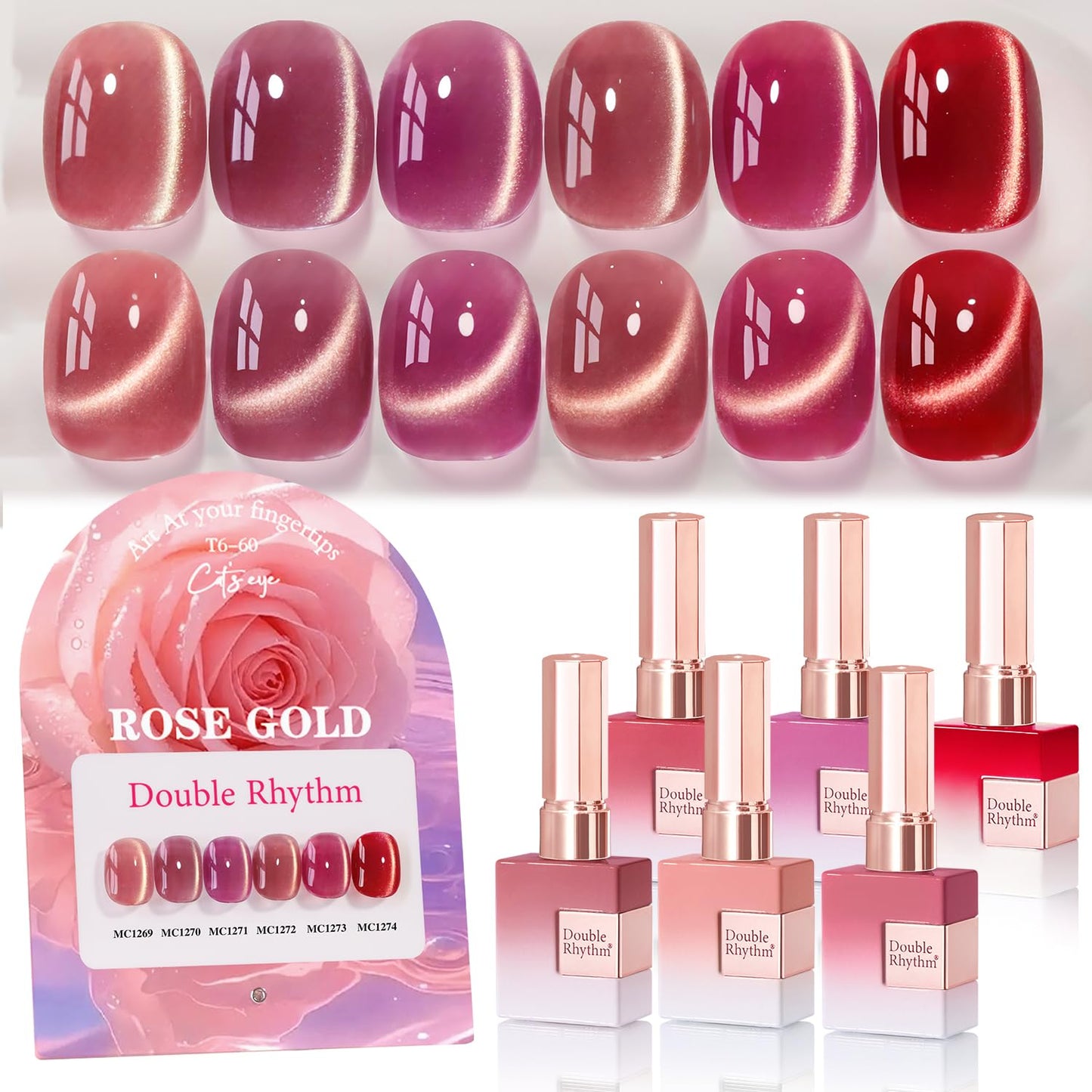 Double Rhythm Cat Eye Gel Nail Polish Set for Stunning Nails