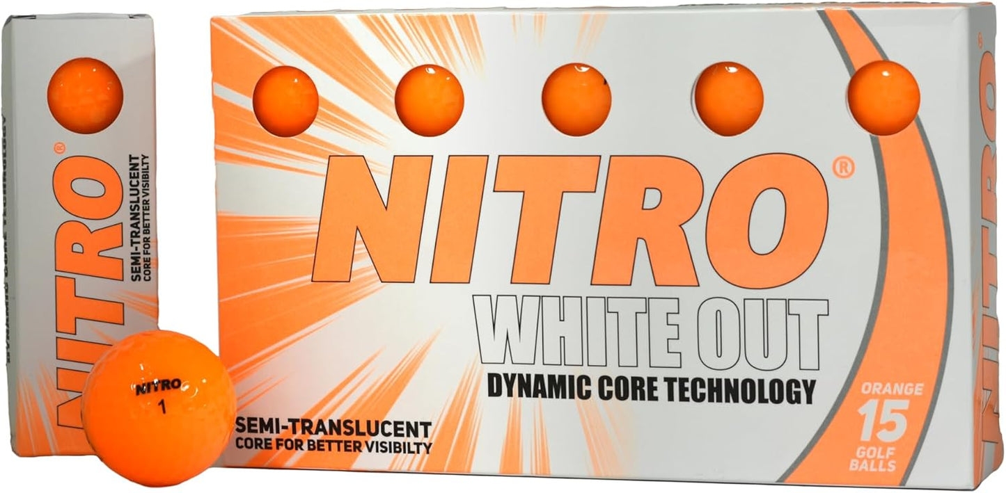 Boost Your Game with Nitro White Out Orange Balls (15-Pack)