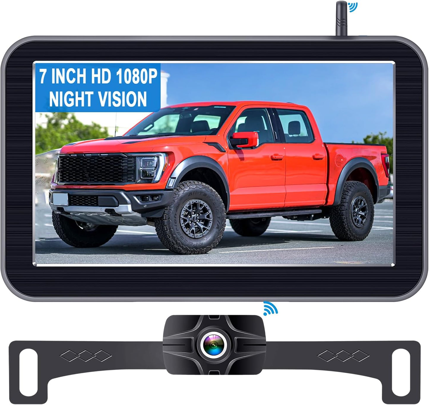 7-Inch Wireless Backup Camera for Truck - HD 1080P Night Vision
