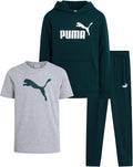 PUMA Boys Sweatpants Set - 3-Piece Fleece Hoodie, Tee & Joggers