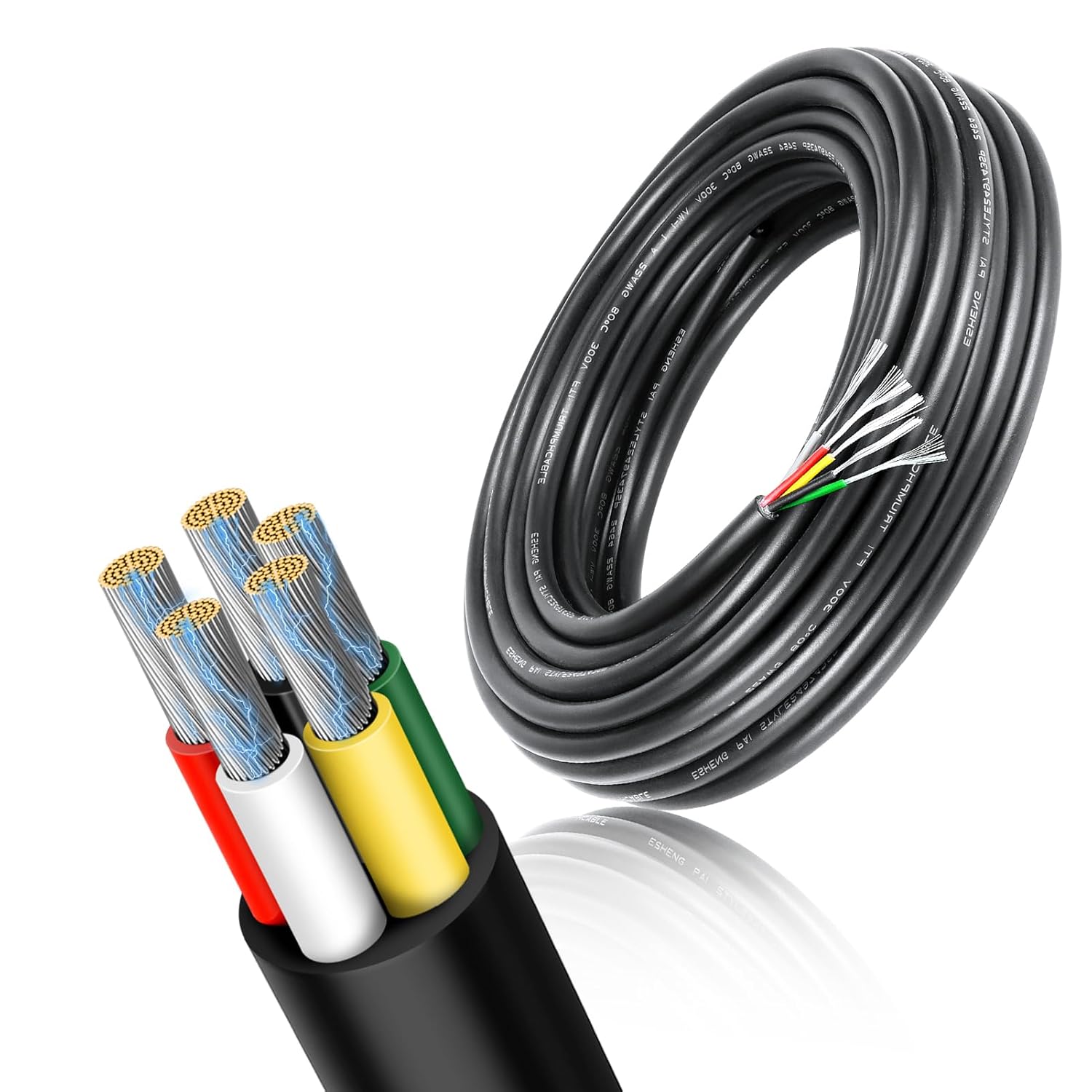 RESHAKE 22 Gauge 5 Conductor Wire for Automotive and More