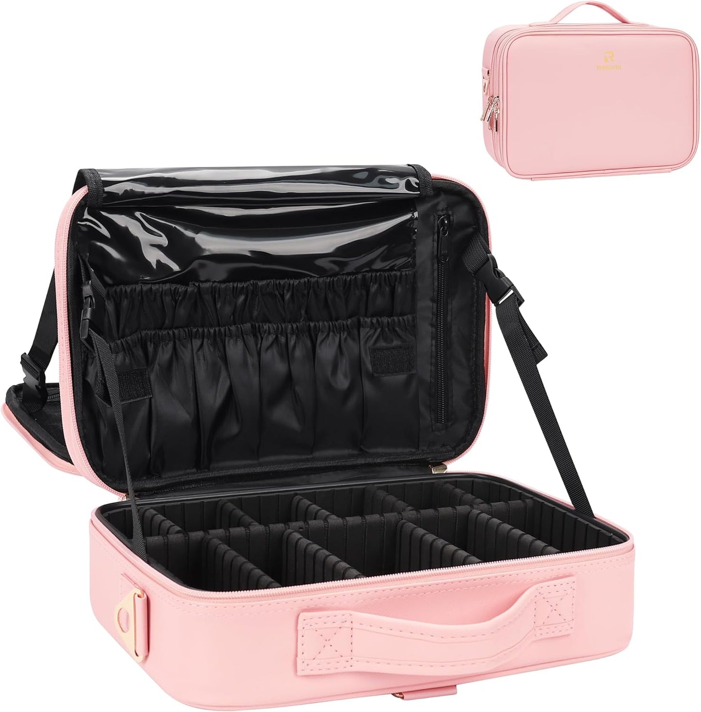 Relavel Travel Makeup Case Organizer for Cosmetics and More