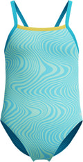 Girl's One Piece Thin Straps Swimsuit - Chlorine Tough UPF 50