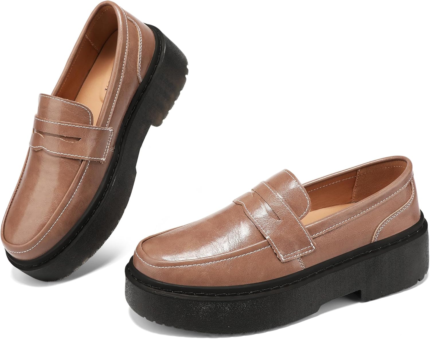BEAUSEEN Women's Platform Chunky Penny Loafers for All Occasions