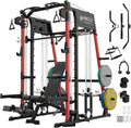 Mikolo Smith Machine 2200lb Squat Rack with Lat Pulldown - Compact Pro