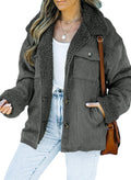 Dokotoo Corduroy Sherpa Jacket for Women - Cozy Lightweight Layer