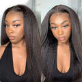 Kinky Straight Wig Yaki Straight Human Hair Wig 24in - Natural Look