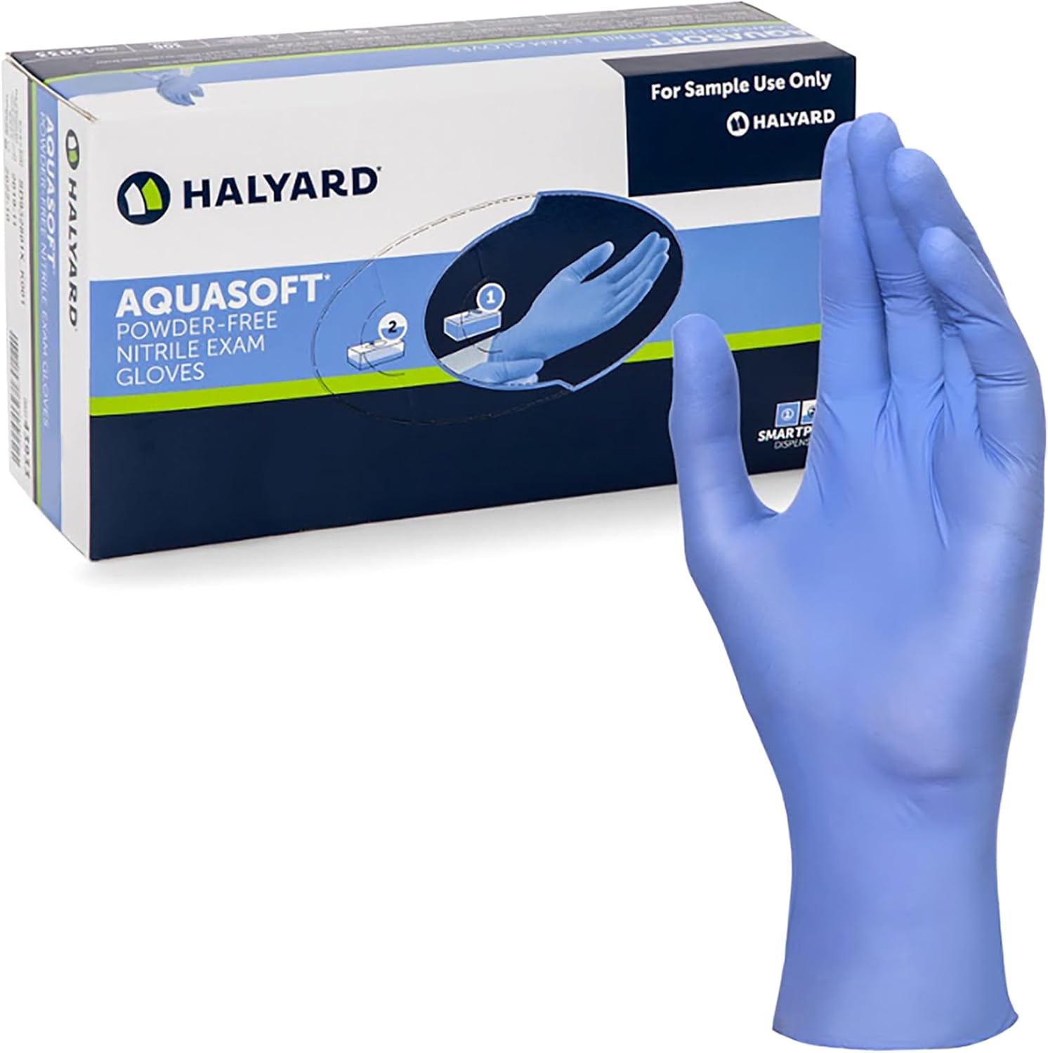 HALYARD AQUASOFT Nitrile Exam Gloves - Powder-Free, Blue